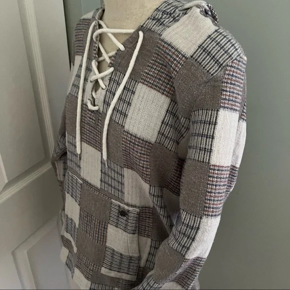 Obey Plaid Patchwork Oversized Relaxed Fit Soft Hoodie Size M - Picture 9 of 14